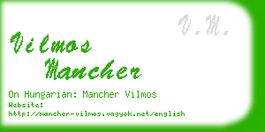 vilmos mancher business card